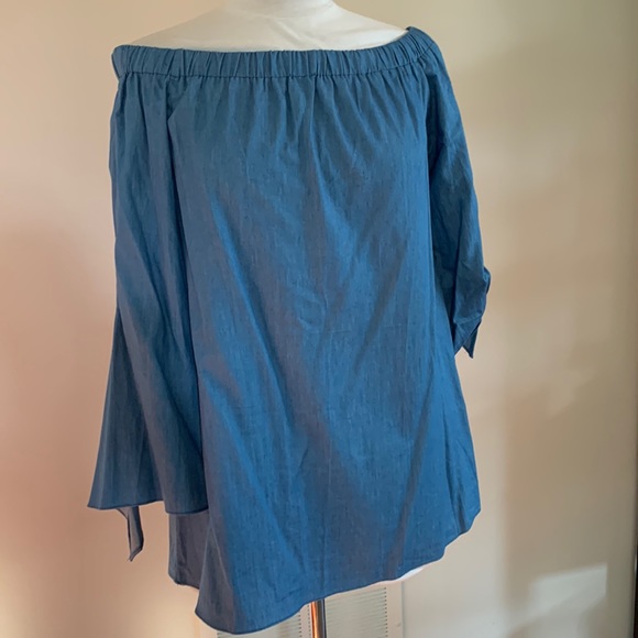 Off the shoulder dress or top denim size M - Picture 1 of 6